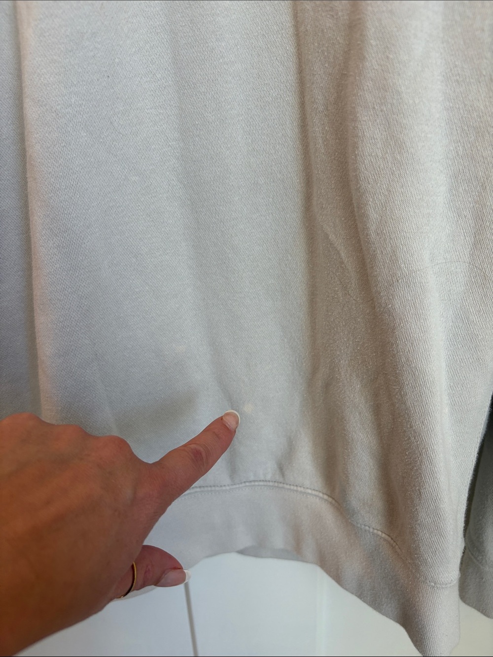 Nike Crewneck Sweatshirt in Light Beige with White Logo - Picture 5 of 6